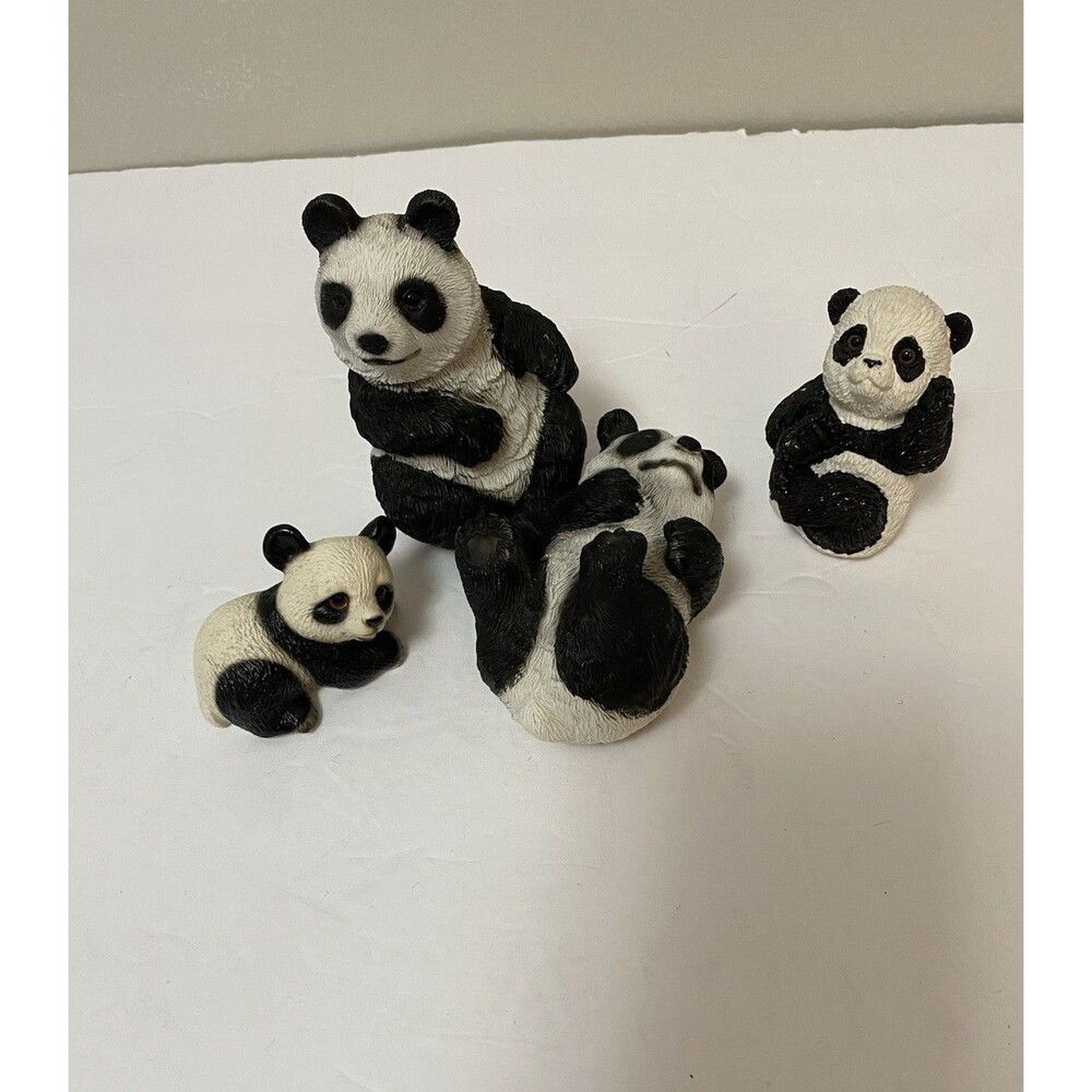 Lot 4 Panda Bear Figurines George Good, Harvey Knox Japan,Stone Critters